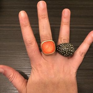 Two oversized cocktail rings